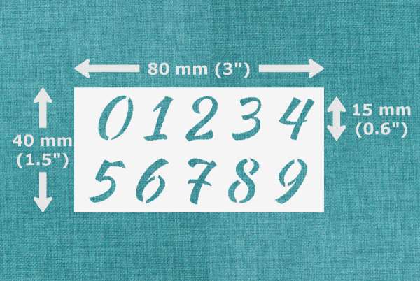 Numbers Stencil Dimensions